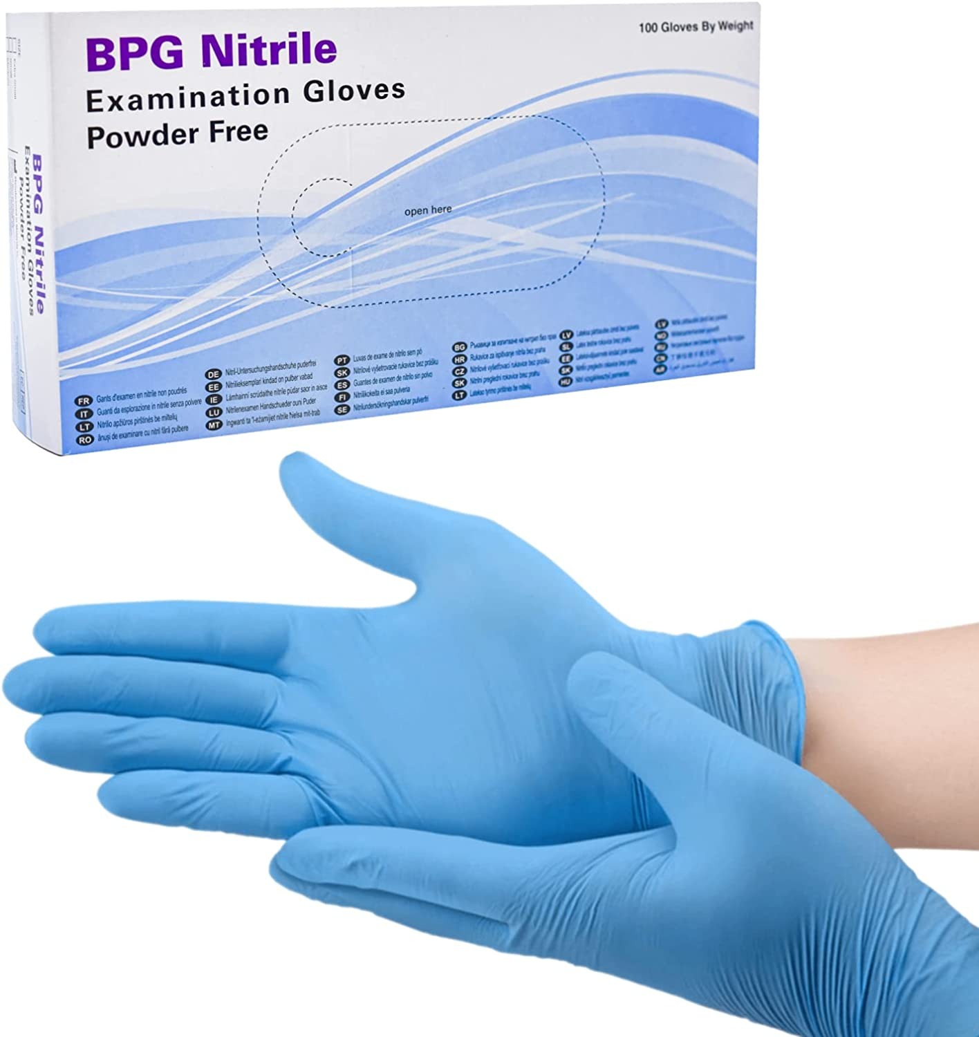 BPG Nitrile Examination Gloves Powder Free 100pcs | Medium size